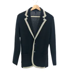 良好 LARDINI ラルディーニ パイピング ニット2B ジャケット サイズ:XS  ブラック  メンズ 　240001121758のサムネイル