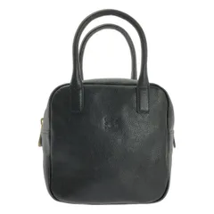 【美品】  IL BISONTE / イルビゾンテ | レザー スクエア ハンドバッグ | ブラック | レディース