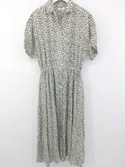 ◇ LOWRYS FARM ローリーズファーム 小花柄 半袖 ロング ワンピース サイズF オフホワイト ブラック レディース P  【1302210000085】