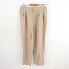 ユニクロ UNIQLO タックテーパードパンツ ロング ベージュ L *T667