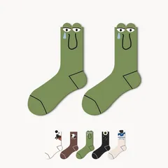 【５足セット】 可愛さ溢れる！ユニークなデザインの中筒ソックス　男女兼用靴下　中筒靴下