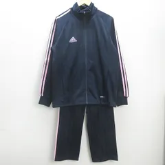 H■アディダス/adidas スリーストライプ ジャージ上下セットアップ【L】紺ピンク/MENS■31【中古】
