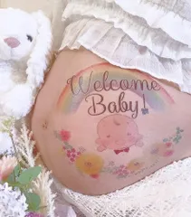 マタニティフォト マタニティフォトシール マタニティシール お腹 ベリーペイント セルフ かわいい おしゃれ プレゼント ハート マーク 写真 シンプル メモリアル 成長記録 フォトブック用 妊婦さん向け おしゃれ 可愛い 送料無料 ZK