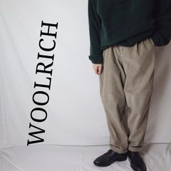 【90s】WOOLRICH ウールリッチ コーデュロイパンツ ツータック 太畝 ベージュ