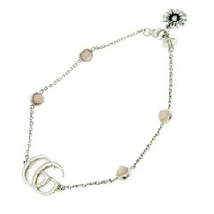 【中古】GUCCI グッチ シルバー ダブルG マザーオブパール ブレスレット 6.5g ピンク 925刻印 414290 ブレスレット