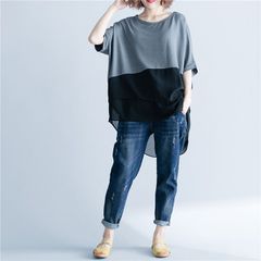 チュニック 半袖 チュニックワンピース ブラウス チュニック 半袖 レディース Tシャツ ロングTシャツ 大人可愛い プルオーバー クルーネック チュニックワンピトップス J03S890