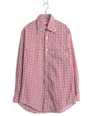 【お得なクーポン配布中!】 70s リーバイス ギンガム チェック 長袖 シャツ メンズ M / ヴィンテージ シワになりにくい ポケット付き ツートン レアカラー カジュアル