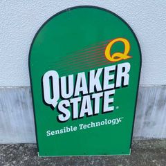 ヴィンテージ 看板 [S-59] Quaker State 両面サイン 看板 クエーカーステート モーターオイル　ストリートサイン アメリカン雑貨