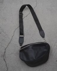 Black Leather Touch Saddle Bag