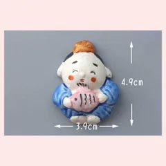 瀬戸焼　七福神　箸置（恵比寿）　※陶器,ギフト,シリーズ,個性的,高級感,高品質,日本製,レトロモダン,かわいい,可愛い,和食器,絵,手作り調,手描き,七福神,願掛け,ご利益,お祝い,祈願,お正月,箸置き　◎2個目以上大幅値引き対象商品♪