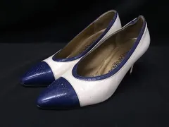 YVESSAINTLAURENT イヴサンローラン レザー パンチング ヒール パンプス サイズ 34 1/2(日本サイズ約22.5cm) 靴 アイボリー系 DJ0789
