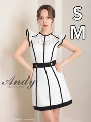 ホワイトブラック [OK2795-WB-2402]【ANDY/アンディ】フラワーレース/ パイピング/ フリルショルダー/ ノースリーブ/ Aライン/ フレア/ ミニドレス/ キャバドレス/ ワンピース