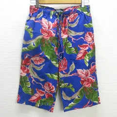 H■ポロゴルフラルフローレン/Polo by RalphLoren 花柄 ショーツ ハーフパンツ ルームウェア 部屋着【M】紺/MENS■15【中古】