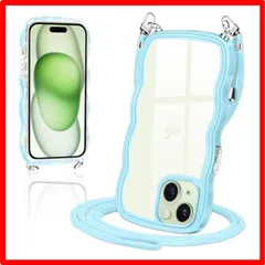 【匿名配送】 iPhone15 Plus_ブルー iPhone15 Plus ケース ショルダー クリア TPU カバー iPhone 15 Plus スマホケ