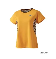 【新品】prince（プリンス）遮熱 吸汗速乾 半袖ウェア レディース・ウィメンズ テニス ゲームシャツ 日本バドミントン協会審査合格品   オレンジ   WS3075-028