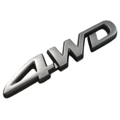 RYOTBASE 4WD 車 エンブレム 立体 ロゴ ステッカー 汎用 ドレスアップ カー カスタム 両面テープ 装飾 デカール アクセサリー メタリック (ブラック) [ブラック]