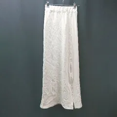 ◇ PAGEBOY ウエストゴム ストレッチ スリット ジップ シンプル ロング丈 タイト スカート サイズF ベージュ レディース E  【1309250037156】