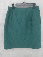 ◇ SunaUna スーナウーナ 花柄 総柄 膝丈 タイト ナロー スカート 38 グリーン *  【1002799037556】