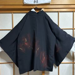 羽織のみ価格｜黒地×羽模様 メンズ 着物 羽織 和風 和モダン 和モード 和洋折衷 和洋ミックスコーデ ビッグシルエット カジュアル 上着 インナー別売り