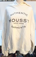 MOUSSY/マウジー　白パーカー　FREEサイズ【中古品】