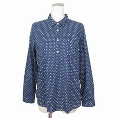 MAISON SCOTCH ネイビー 星柄 七分袖シャツ デニム プルオーバー 
