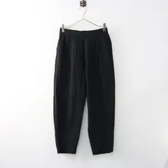 サマンサモスモス Samansa Mos2 SM2 リネンレーヨンゆるテーパード8分丈パンツ F/ブラック タック イージー ボトムス【2400014457131】