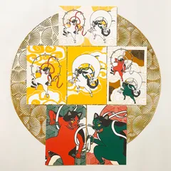 風神雷神猫又 ポストカード6枚セット 猫 動物 浮世絵 日本 和 妖怪