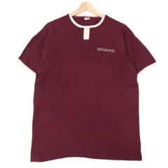 70年代 USA製 Champion チャンピオン リンガーＴシャツ ヴィンテージ バータグ チョコチン ワインレッド (メンズ XL) 中古 古着 A4306