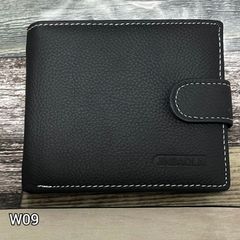 【 新品 未使用 送料無料 】W09 本革 財布 メンズ 折り財布 小銭入れ コンパクト 人気 牛 革