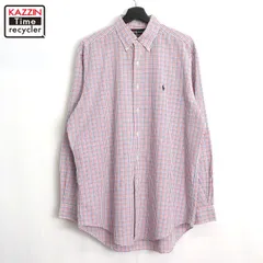 00s RALPH LAUREN チェック柄 ボタンダウン 長袖シャツ メンズ XLサイズ相当 ビッグサイズ オーバーサイズ