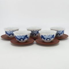 マイセン 茶器セット■ブルーオーキッド C&S 湯呑み 茶托 洋食器 蘭 5客セット 1級品 Meissen