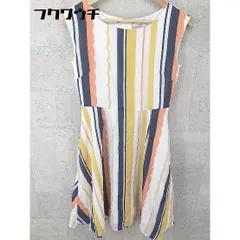 ◇ Noela ノエラ ストライプ ノースリーブ 膝丈 ワンピース ホワイト マルチ レディース 【中古】 【1002802564468】