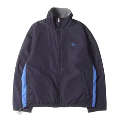 STUSSY ステューシー ジャケット グレー×ネイビー サイズ:L | 90s OLD STUSSY リバーシブル フリース ジャケット | アウター ブルゾン 上着 | 90年代 アーカイブ【メンズ】【中古】