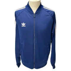 ADIDAS アディダス ジップアップジャケット アウター トラックジャケット 長袖 ロゴ ポリエステル ネイビー [サイズ M]