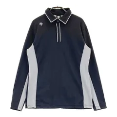 サイズ：M DESCENTE GOLF デサントゴルフ  長袖ポロシャツ  ネイビー系 [240101360954]# ゴルフウェア メンズ ストスト