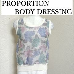 PROPORTION BODY DRESSING（プロポーションボディドレッシング）レース付き　タンクトップ　ニット　パステルカラー　M