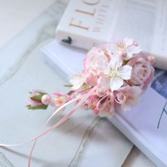 벚꽃과 로즈 캐스케이드 코사지 고급 졸업식 입학식 사은회 성인식 식전 262