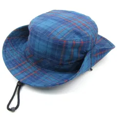 モンベル ハット 帽子 ブランド ウイックロンO.D.ハット チェック柄 レディース メンズ Mサイズ ブルー mont-bell 【中古】