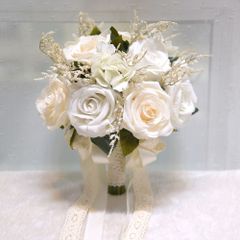☆エレガントタッセル＆シルクフラワードア壁飾り☆ハンドメイド