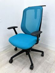 【中古品】オカムラ 固定肘付シルフィーチェア C646XR ブルー