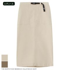 ザ・ノース・フェイス THE NORTH FACE NBW82432 VALLEYWAVE SKIRT レディース スカート コーデュロイ オーガニックコットン ストレッチ ウェビングベルト アロータック仕様 膝下丈 スリット入り 秋冬 キャンプ アウトドア 