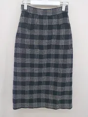 ◇ Techichi テチチ チェック 膝下丈 タイト スカート サイズS ネイビー レディース  【中古】 【1206270002068】