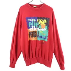 エレッセ プリント 長袖 トレーナー M レッド系 ellesse スウェット メンズ 古着 【231212】のサムネイル