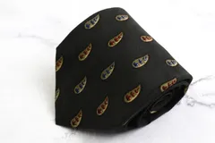 ランセル ブランドネクタイ ペイズリー 小紋柄 シルク メンズ ダークグレー LANCEL 【中古】