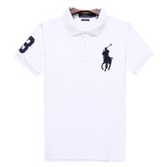 M_ホワイト [solor] ポロシャツ ビッグポニー メンズ ポロシャツ レディース 半袖 ビッグポニー 刺繍 (M, ホワイト)