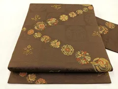 美品★正絹　名古屋帯　花鳥　鳥　花　螺鈿　箔　オフホワイト地に染め　白系　生成り 美品☆正絹 名古屋帯 花鳥 鳥 花 螺鈿 箔 オフホワイト地に染め