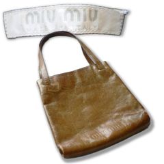 【90s】MIU MIU leather tote hand bag brown archive