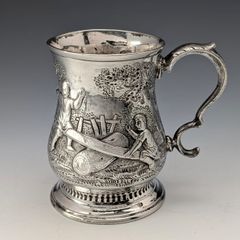 1919年頃 英国アンティーク 純銀製アルバートチェーン 53g 純銀