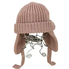 AMBERGLEAM アンバーグリーム　ブラウン耳あて付き　ニットキャップ AMBERGLEAM - Custom RIB Knit Cap ¥13000+tax | KODONA in the