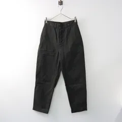 マーガレットハウエル　リネン混　パンツ　スラックス　テーパード　黒 LINEN PLAINWEAVE TROUSERS | MARGARET HOWELL（マーガレット